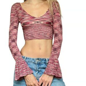 Urban Outfitters Sz Small Ribbed Bell Sleeve Sweater Top Sz Small EUC